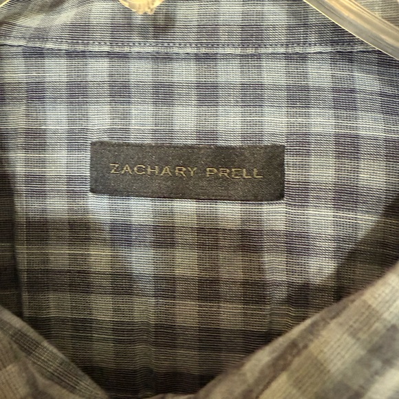 Zachary Prell Navy Plaid Shirt - Picture 2 of 9